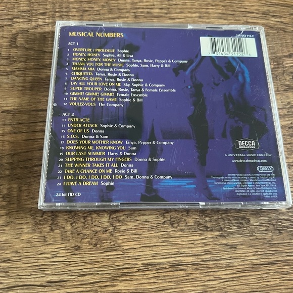 Mamma Mia! The Musical Soundtrack | Broadway | Vintage Music CD - Picture 3 of 3